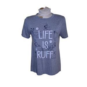 Disney Parks Disney Dogs Life‎ Is Ruff Gray Womens Shirt Small